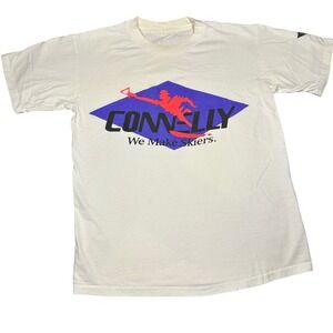 Vintage Connelly We Make Skiers Graphic T Shirt White‎ Mens Large 90s Water Ski